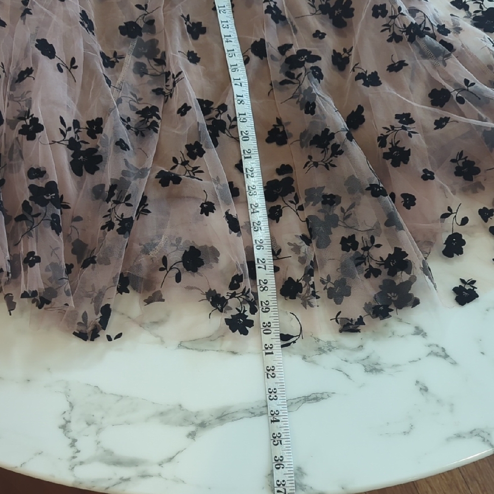 Chicwish Floral A-Line Skirt - Black and Cream - Picture 4 of 4
